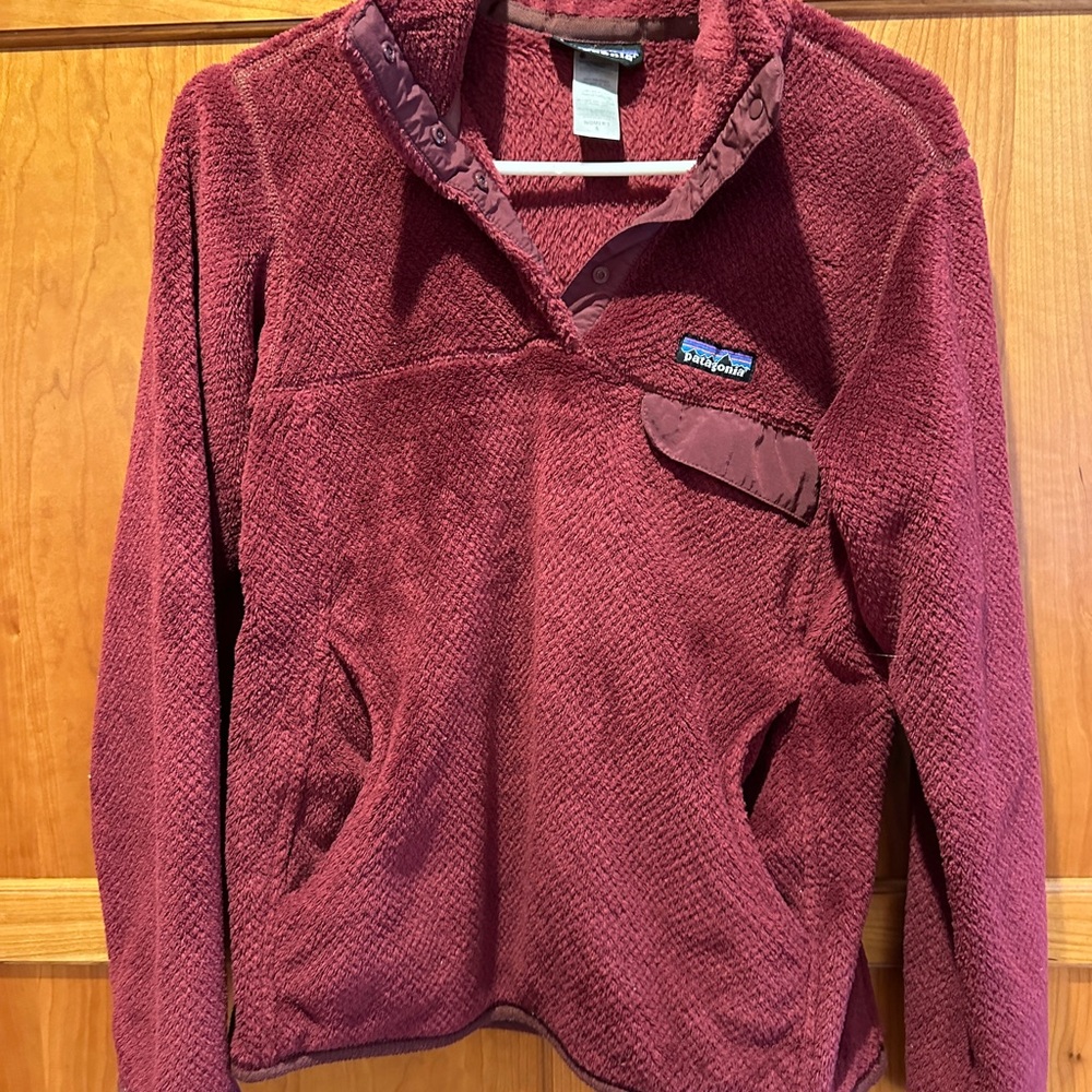 Patagonia Women's Re-Tool Snap-T Pullover Purple Pink Maroon Raspberry